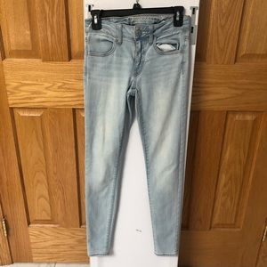 Light wash blue American eagle denim